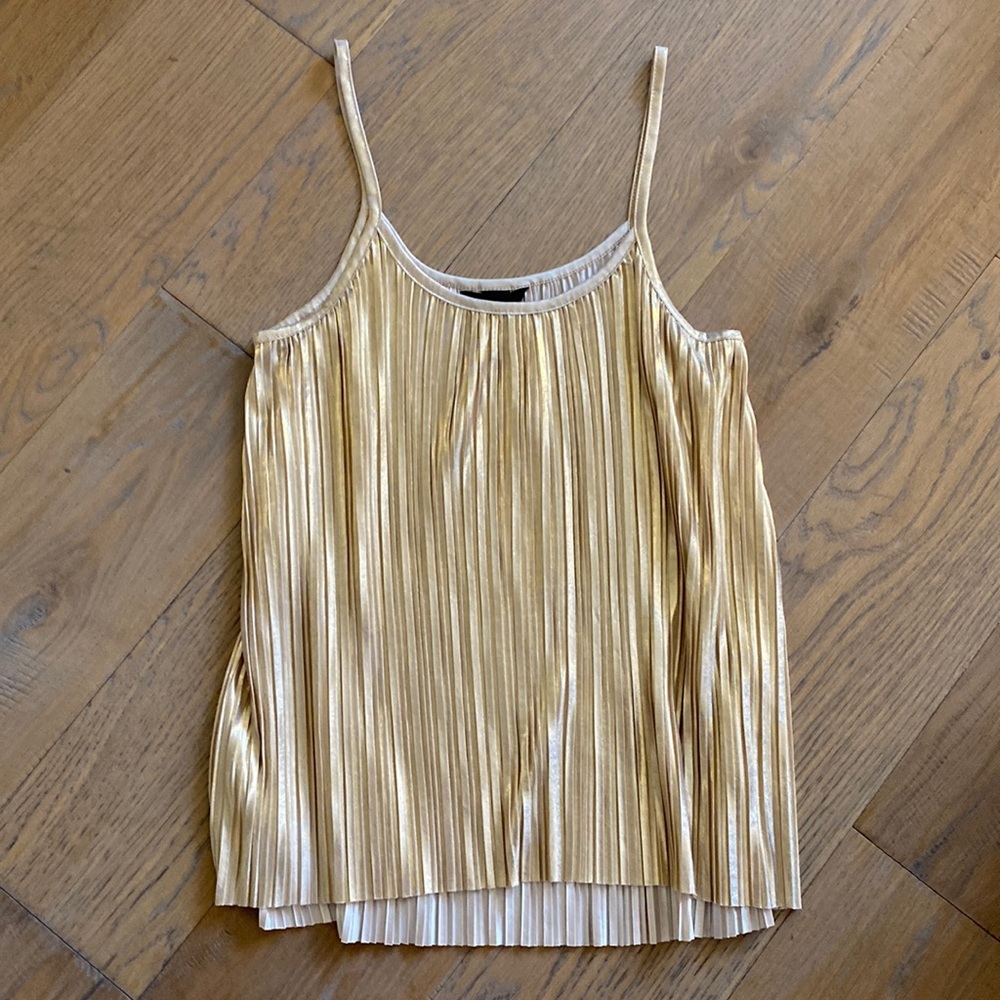 H&M Gold Plissé Top